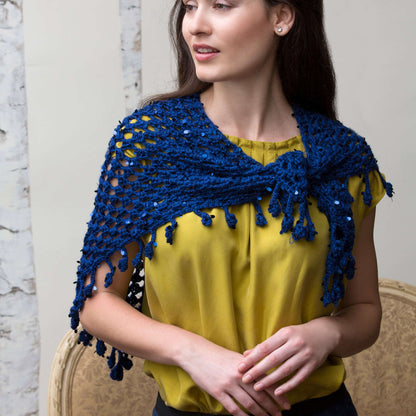 Red Heart Crochet Triangle Elegance Shawl Crochet Shawl made in Red Heart Boutique Yarn