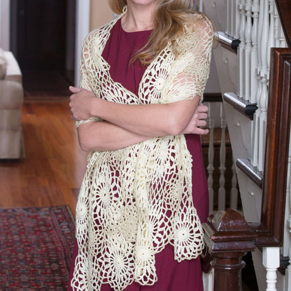 Red Heart Crochet Galactic Shawl Crochet Shawl made in Red Heart Luster Sheen Yarn