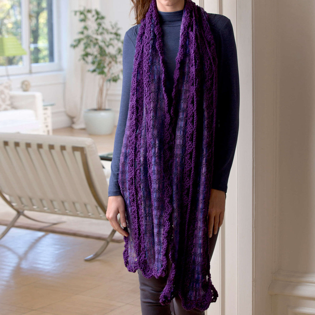 Crochet Shawl made in Red Heart With Love Yarn