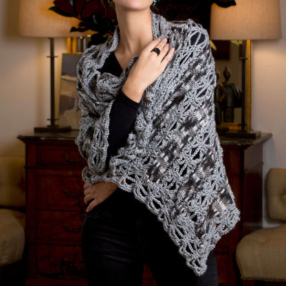 Red Heart Crochet Ribbon Shawl Crochet Shawl made in Red Heart Soft Yarn