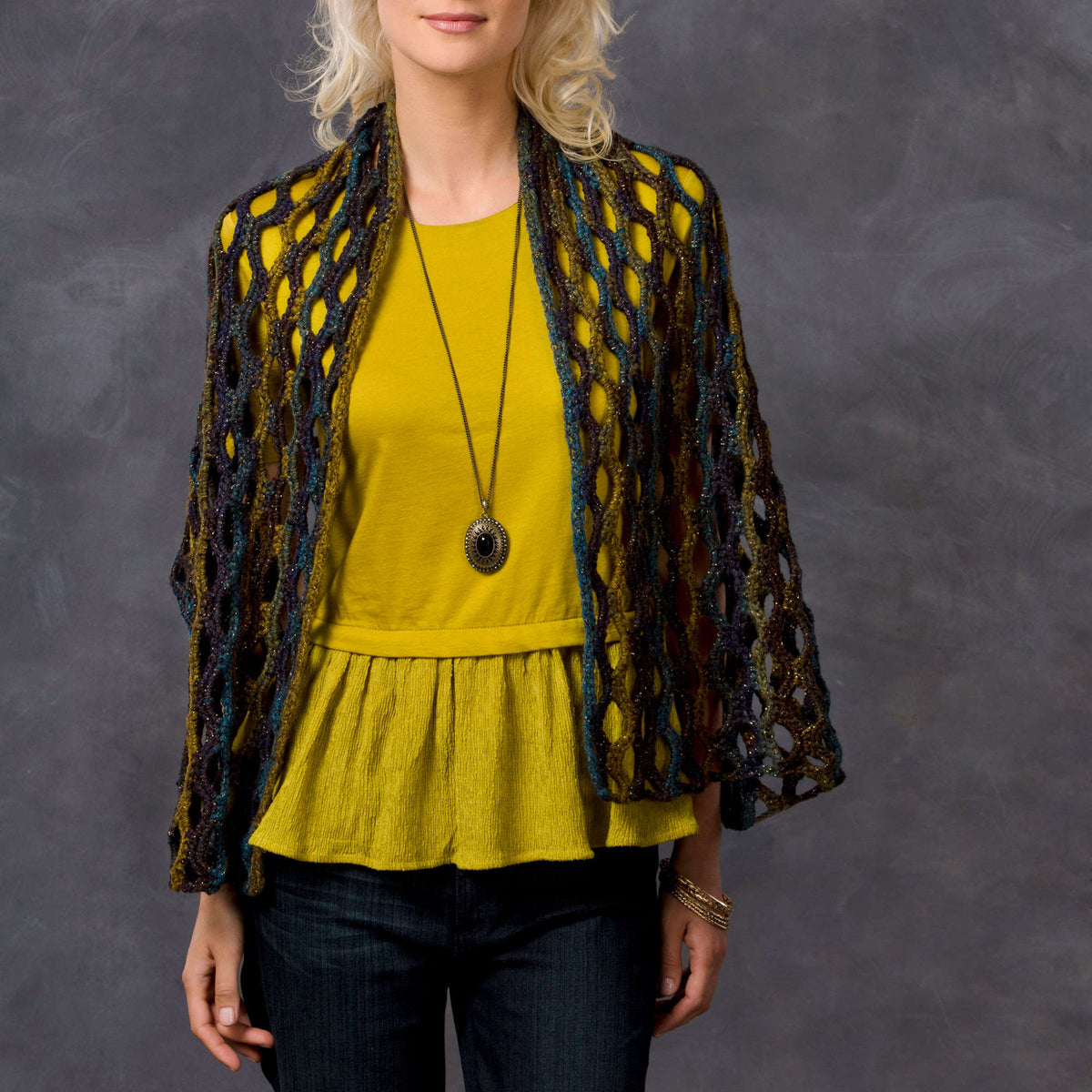 Crochet Shawl made in Red Heart Boutique Yarn