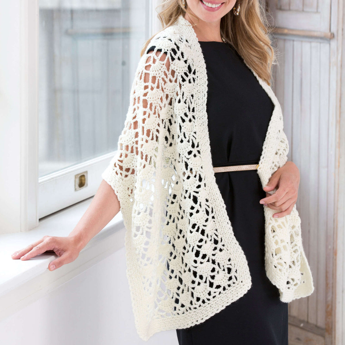 Crochet Wrap made in Red Heart Designer Sport Yarn