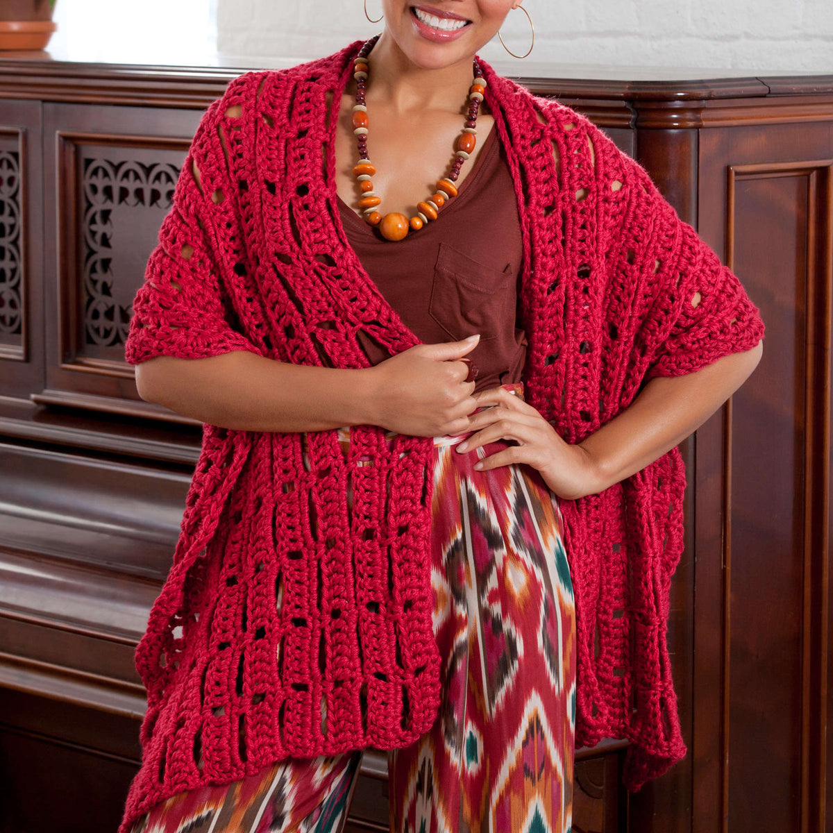 Crochet Red made in Red Heart Bamboo Ewe Yarn