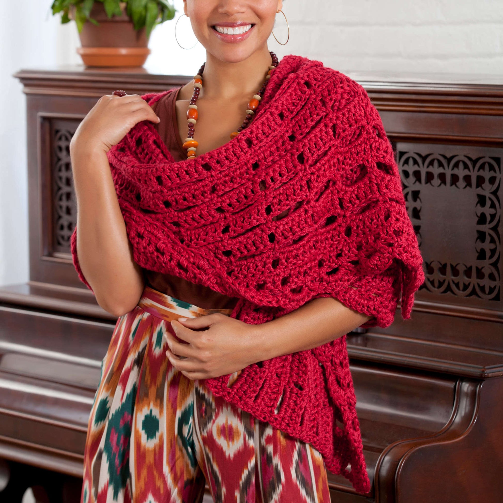 Free Red Heart Wrap-sody in Red Crochet Pattern