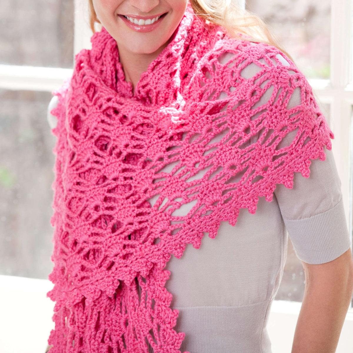 Crochet Shawl made in Red Heart With Love Yarn