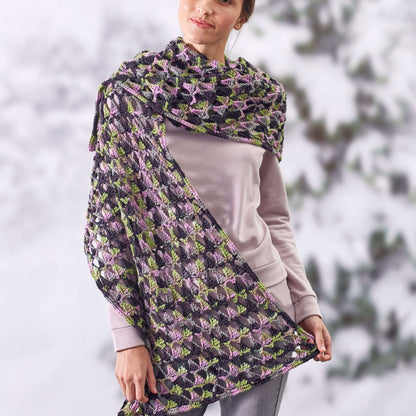 Red Heart Crochet Arrow Stitch Shawl Crochet Shawl made in Red Heart With Love Yarn