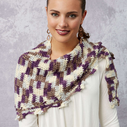 Red Heart Crochet Iris Shawl Crochet Shawl made in Red Heart With Love Yarn