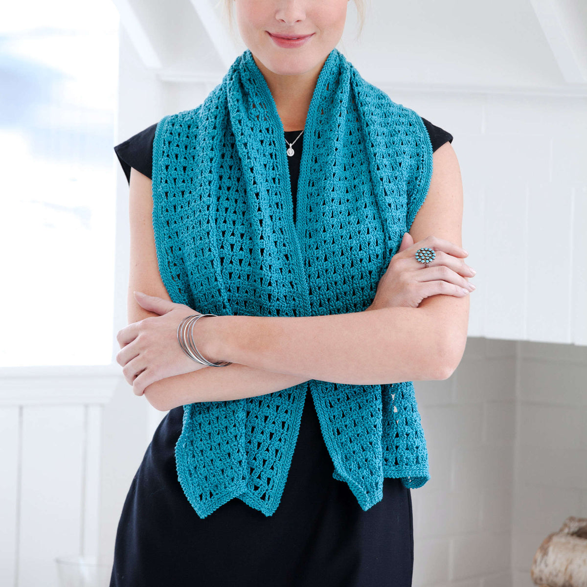 Crochet Shawl made in Red Heart Fashion Crochet Thread Yarn