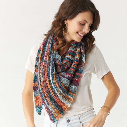 Red Heart Crochet Sedona Sunset Shawl Crochet Shawl made in Red Heart Yarn