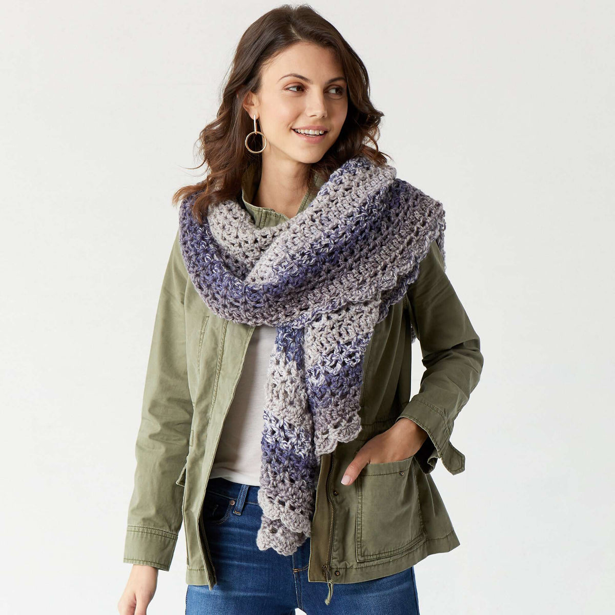 Crochet Shawl made in Red Heart Yarn