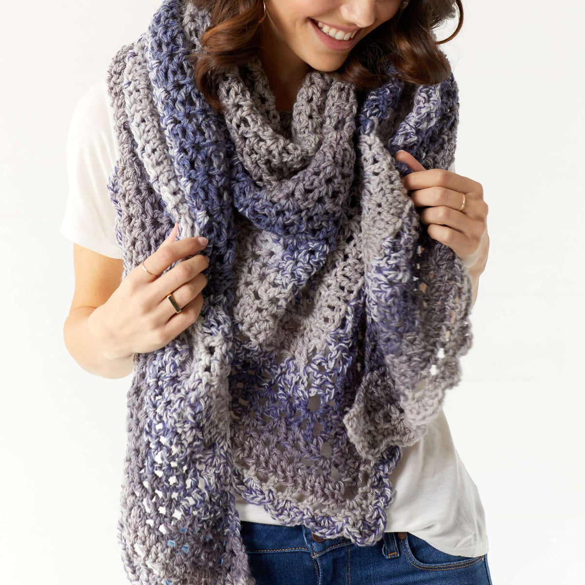 Crochet Shawl made in Red Heart Yarn