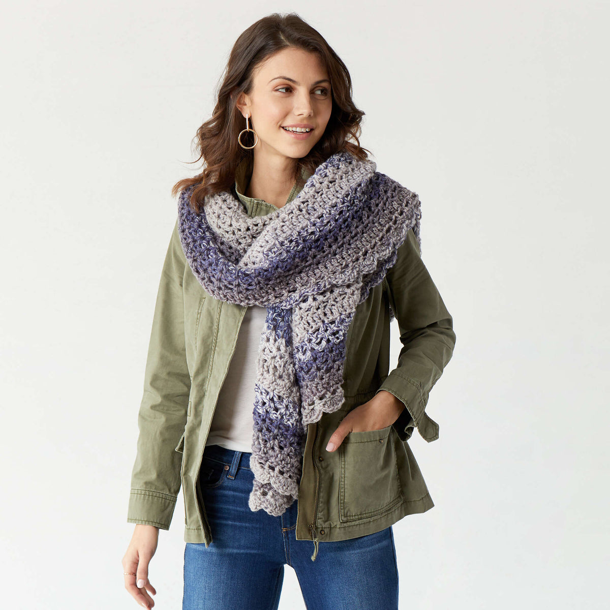 Crochet Shawl made in Red Heart Yarn