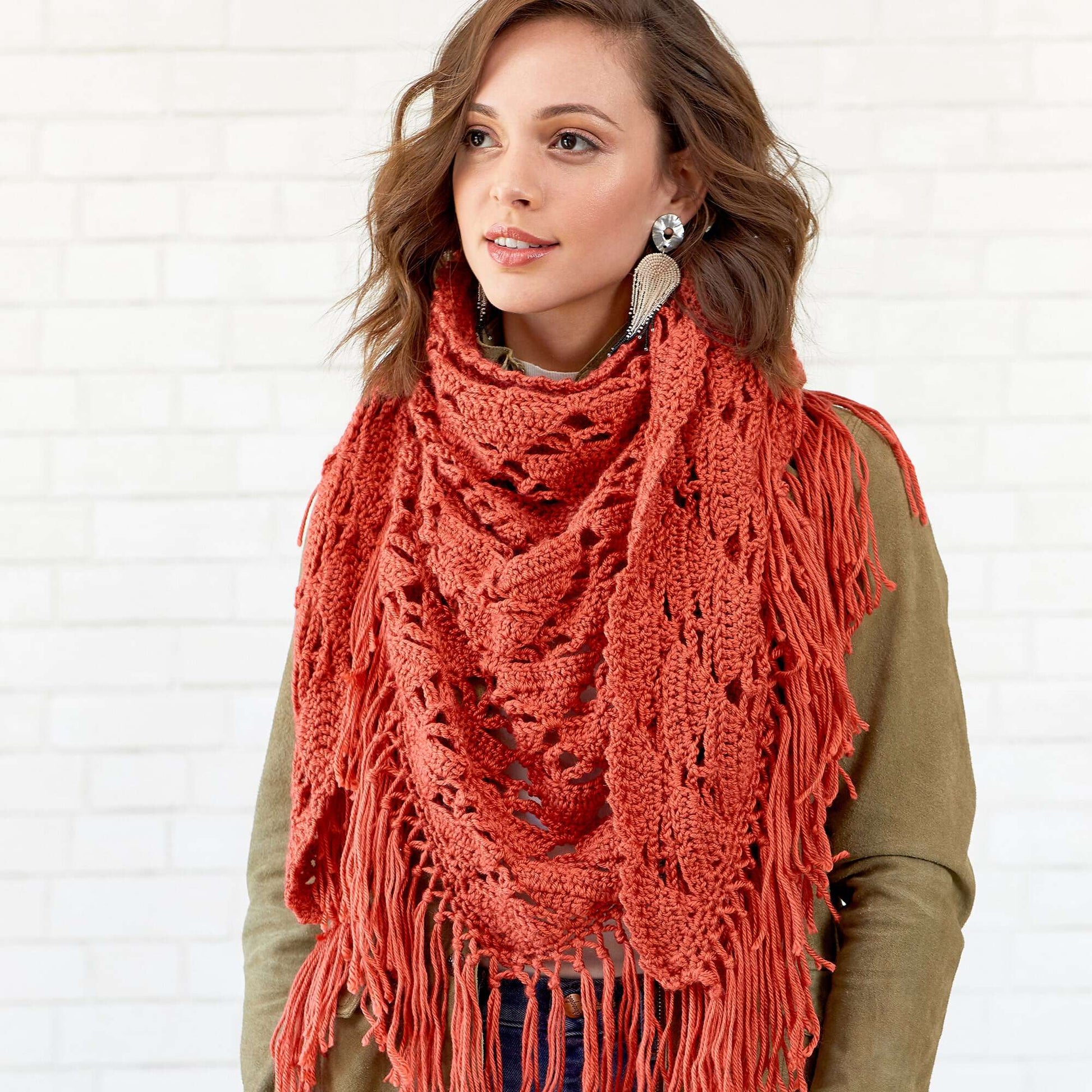 Red Heart Crochet Boho Vibe Shawl