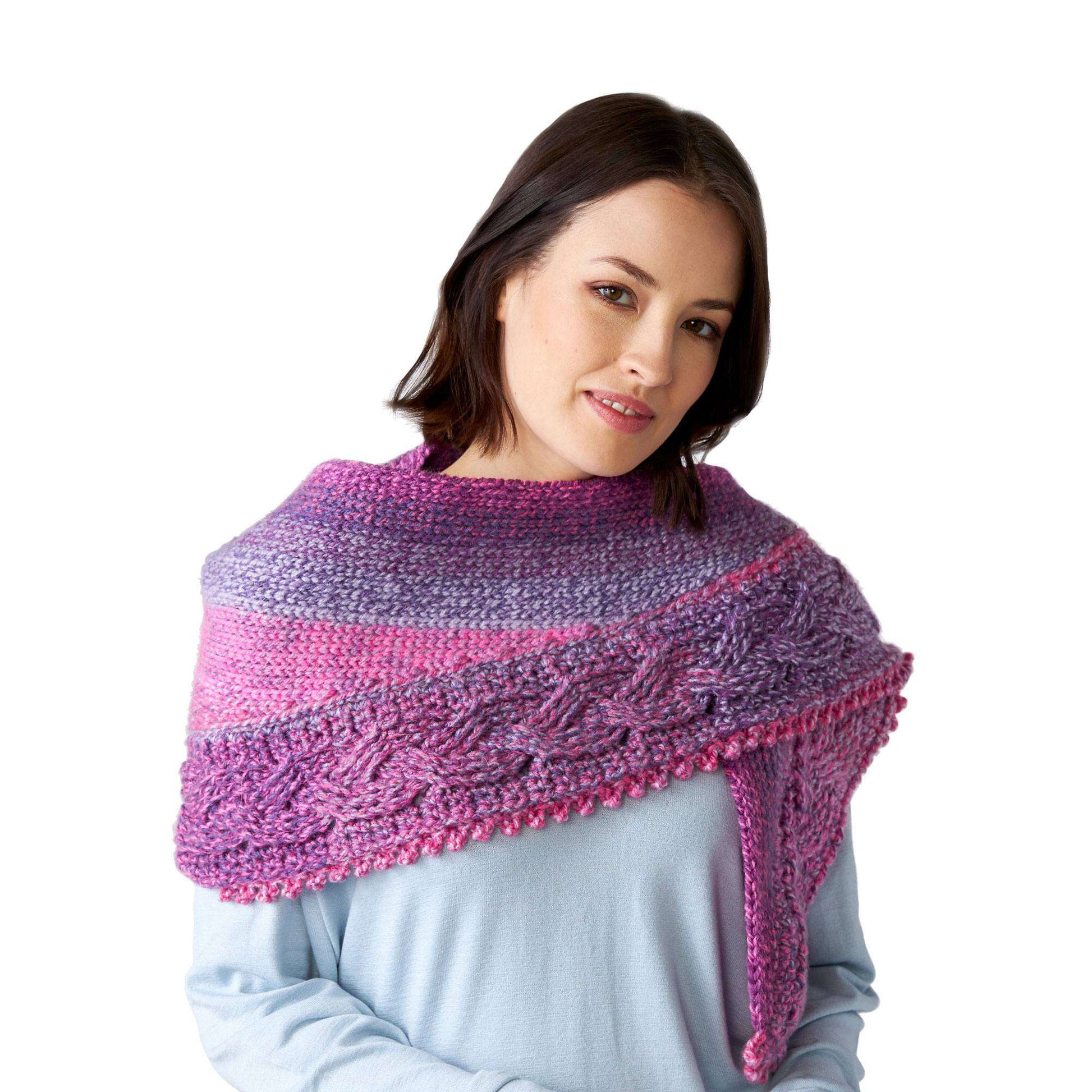 Free Red Heart Cabled Edge Crochet Wrap Pattern