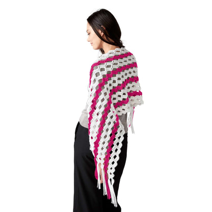 Red Heart Stepping Blocks Crochet Shawl Single Size