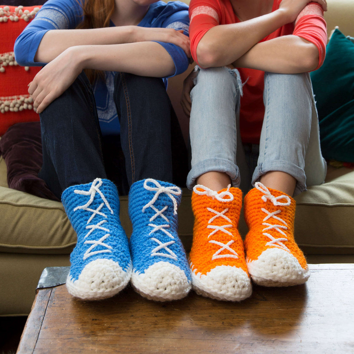Crochet Socks made in Red Heart Super Saver Yarn