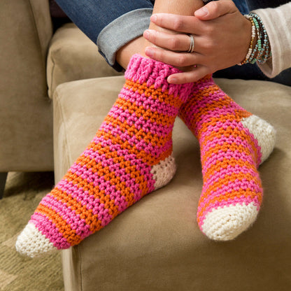 Red Heart Cozy At Home Crochet Socks Crochet HomeSocks made in Red Heart With Love Yarn
