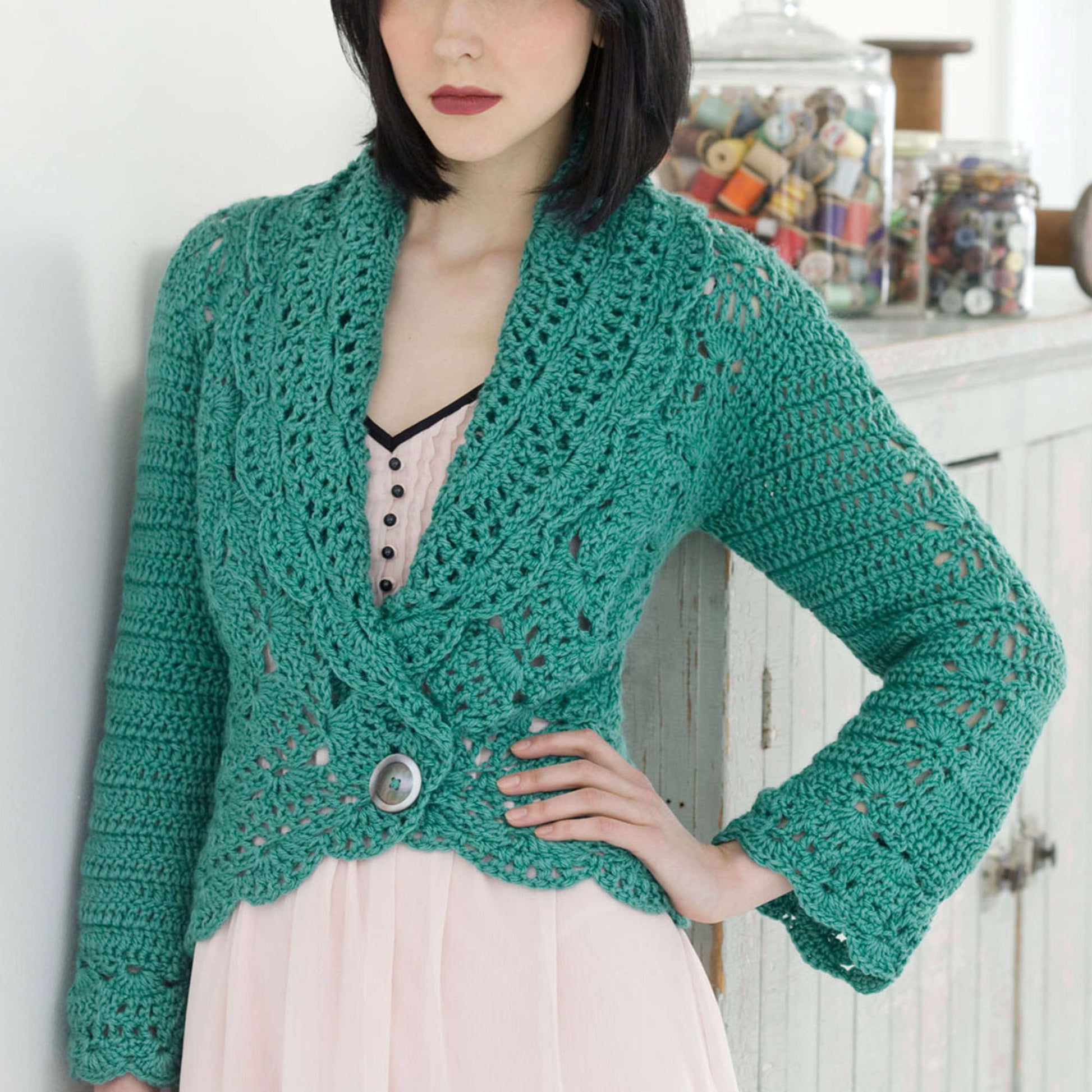 Free Red Heart Filigree Crochet Cardigan Pattern Yarnspirations