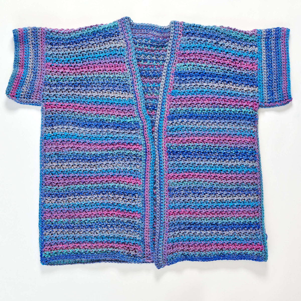 Crochet Cardigan made in Red Heart Colorscape Yarn