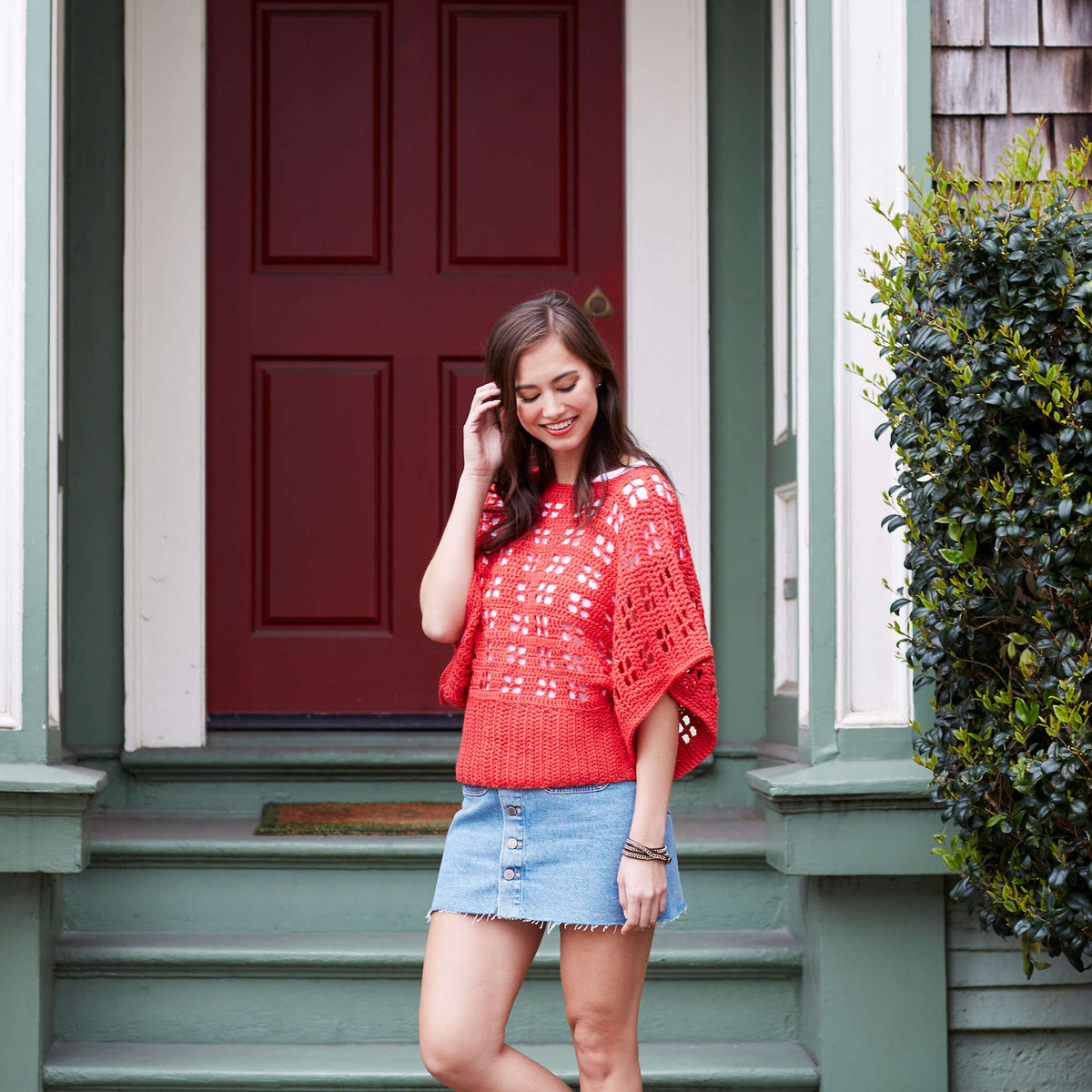 Crochet Sweater made in Red Heart Chic Sheep Yarn