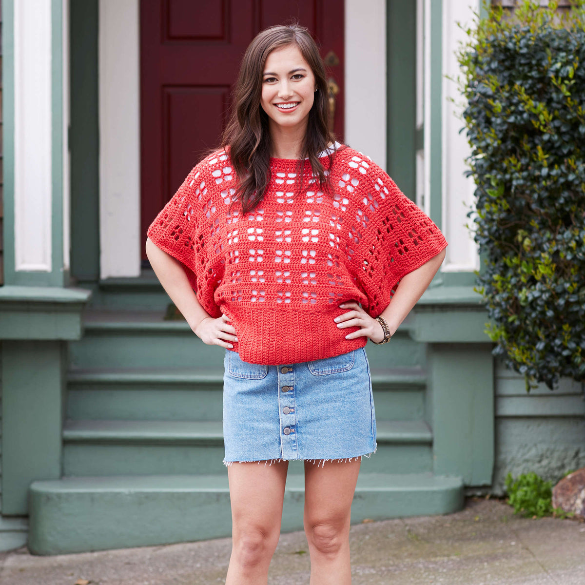 Crochet Sweater made in Red Heart Chic Sheep Yarn