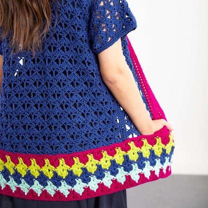 Red Heart Bohemian Chic Color Cardi Crochet Cardigan made in Red Heart Chic Sheep Yarn