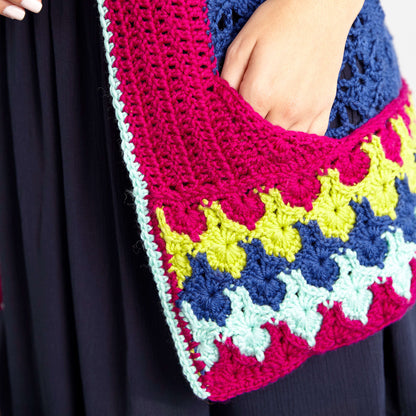 Red Heart Bohemian Chic Color Cardi Crochet Cardigan made in Red Heart Chic Sheep Yarn