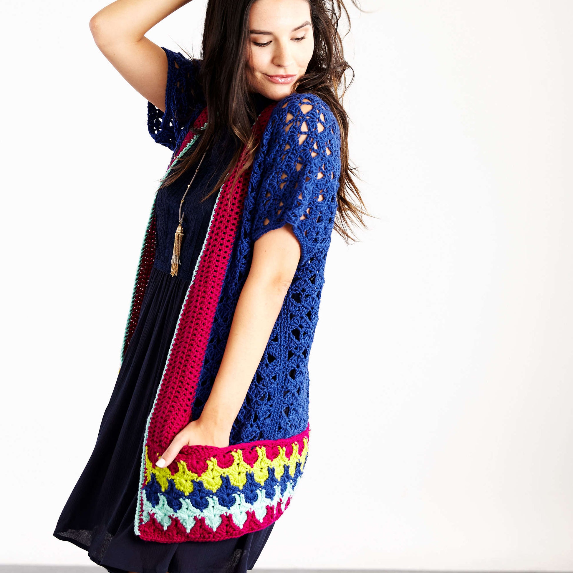 Free Experienced Red Heart Bohemian Chic Color Cardi Crochet Pattern ...