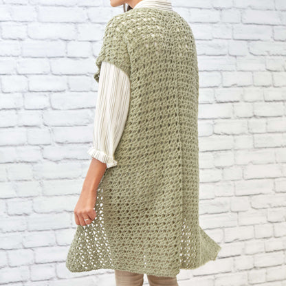 Red Heart Sage Stitch Long Cardigan Crochet Cardigan made in Red Heart Hygge Charm Yarn