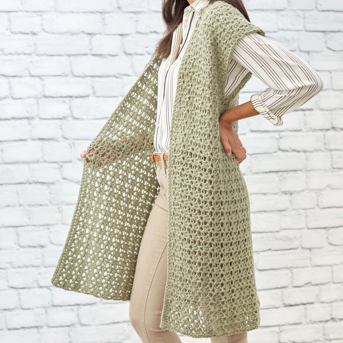 Crochet Cardigan made in Red Heart Hygge Charm Yarn