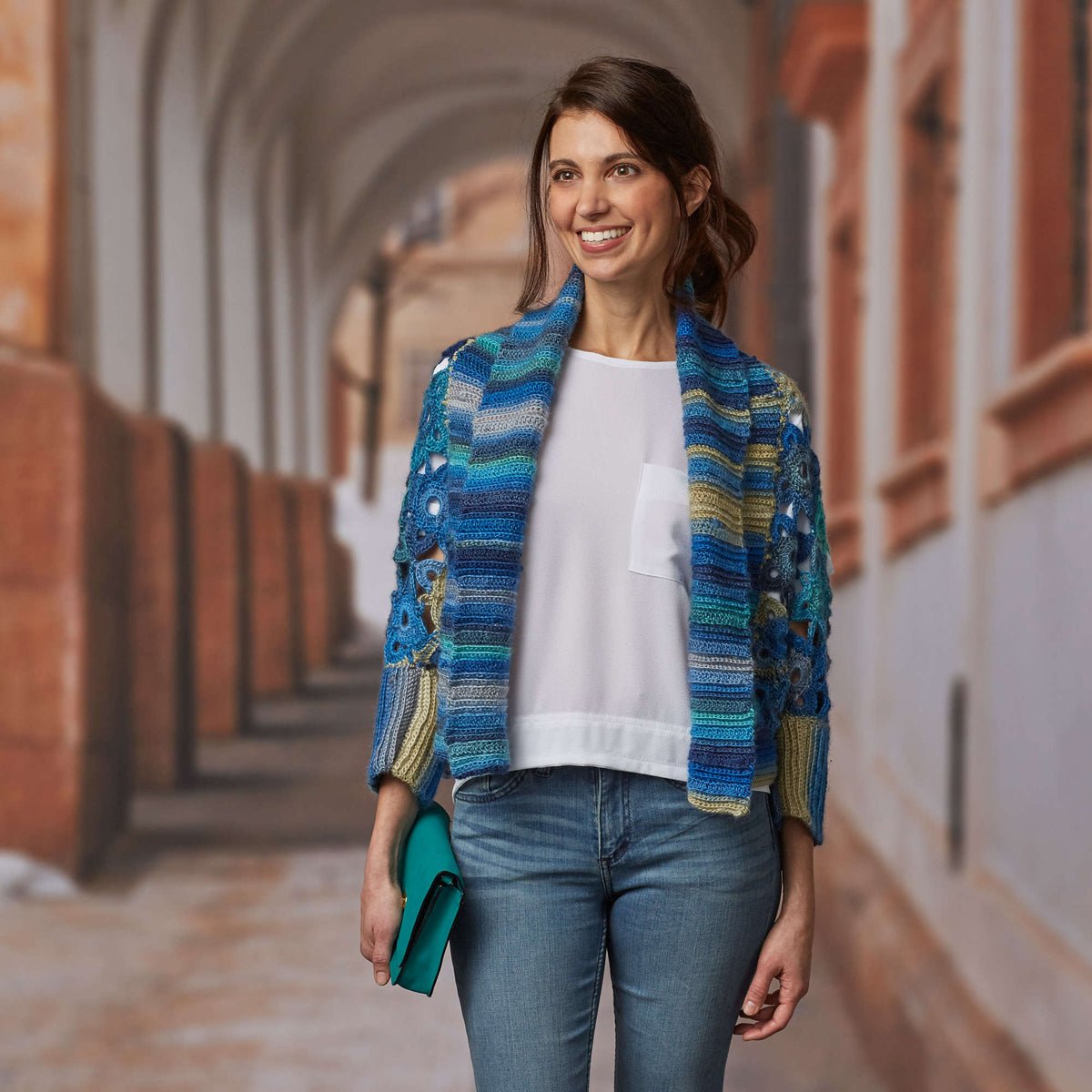 Crochet Cardigan made in Red Heart Boutique Yarn