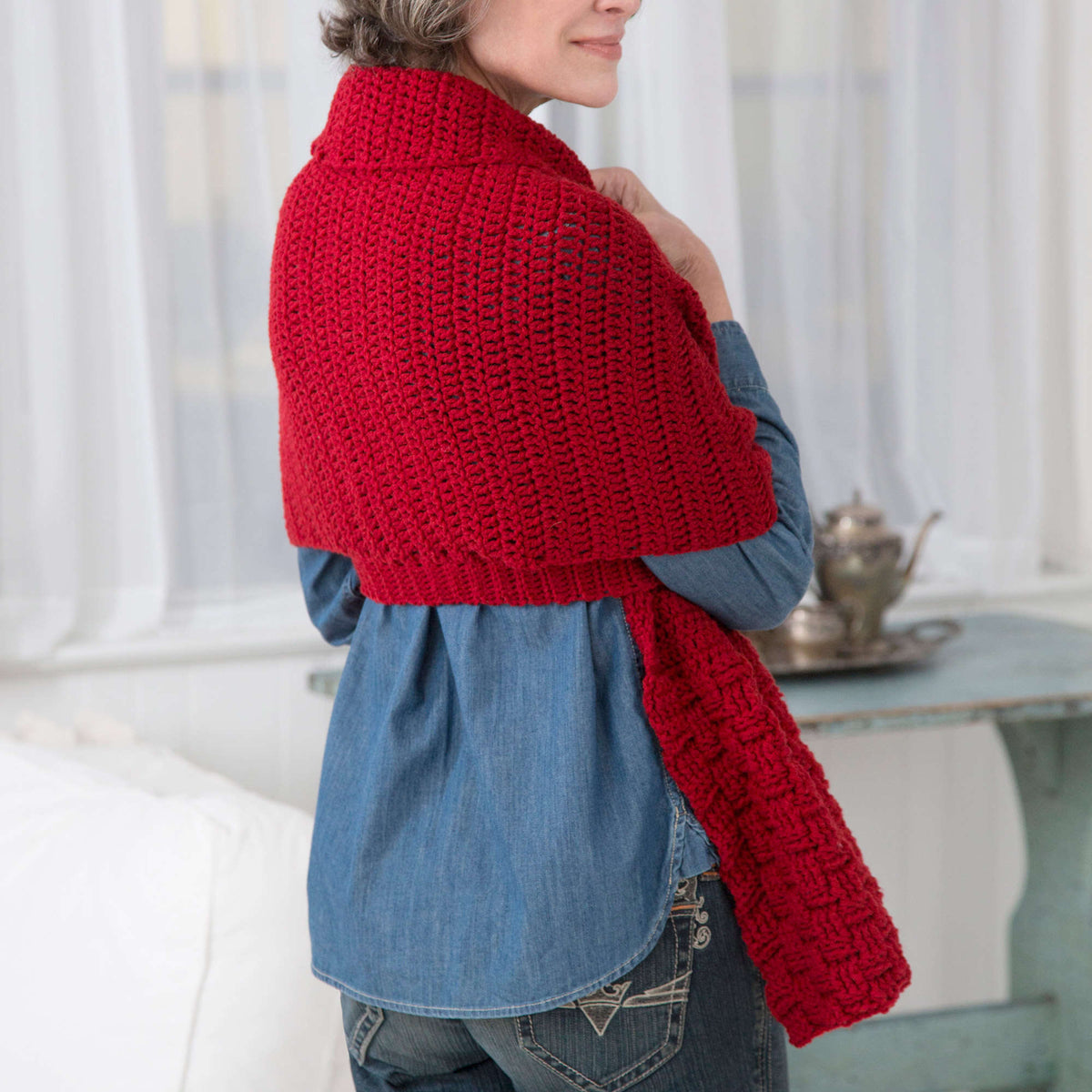 Crochet Sweater made in Red Heart With Love Yarn