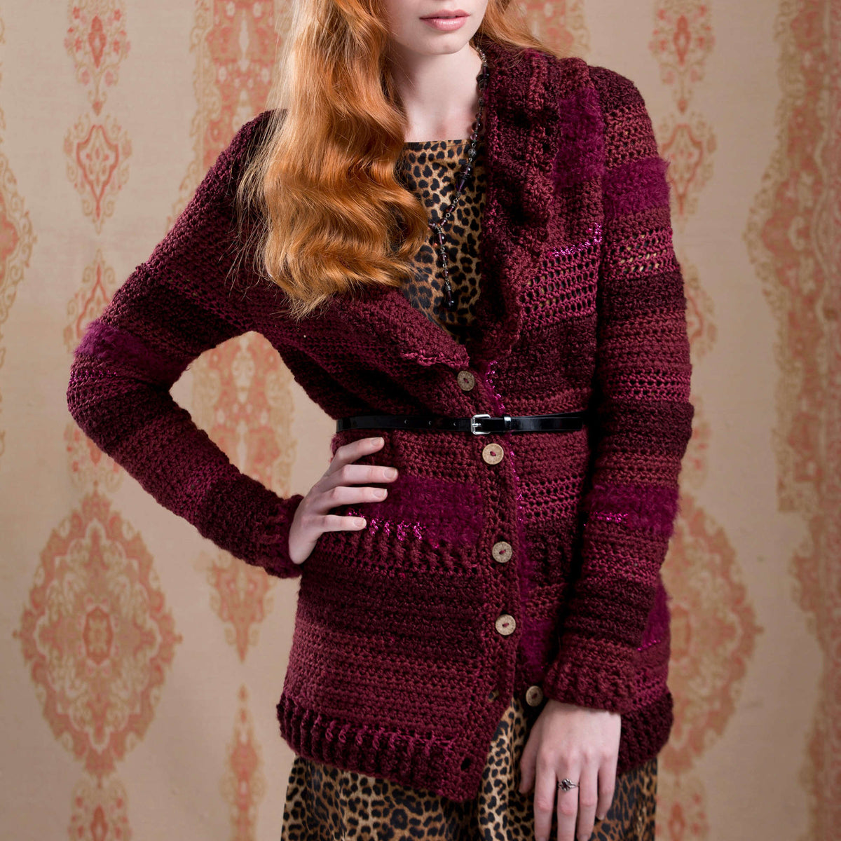 Crochet Cardigan made in Red Heart Boutique Yarn