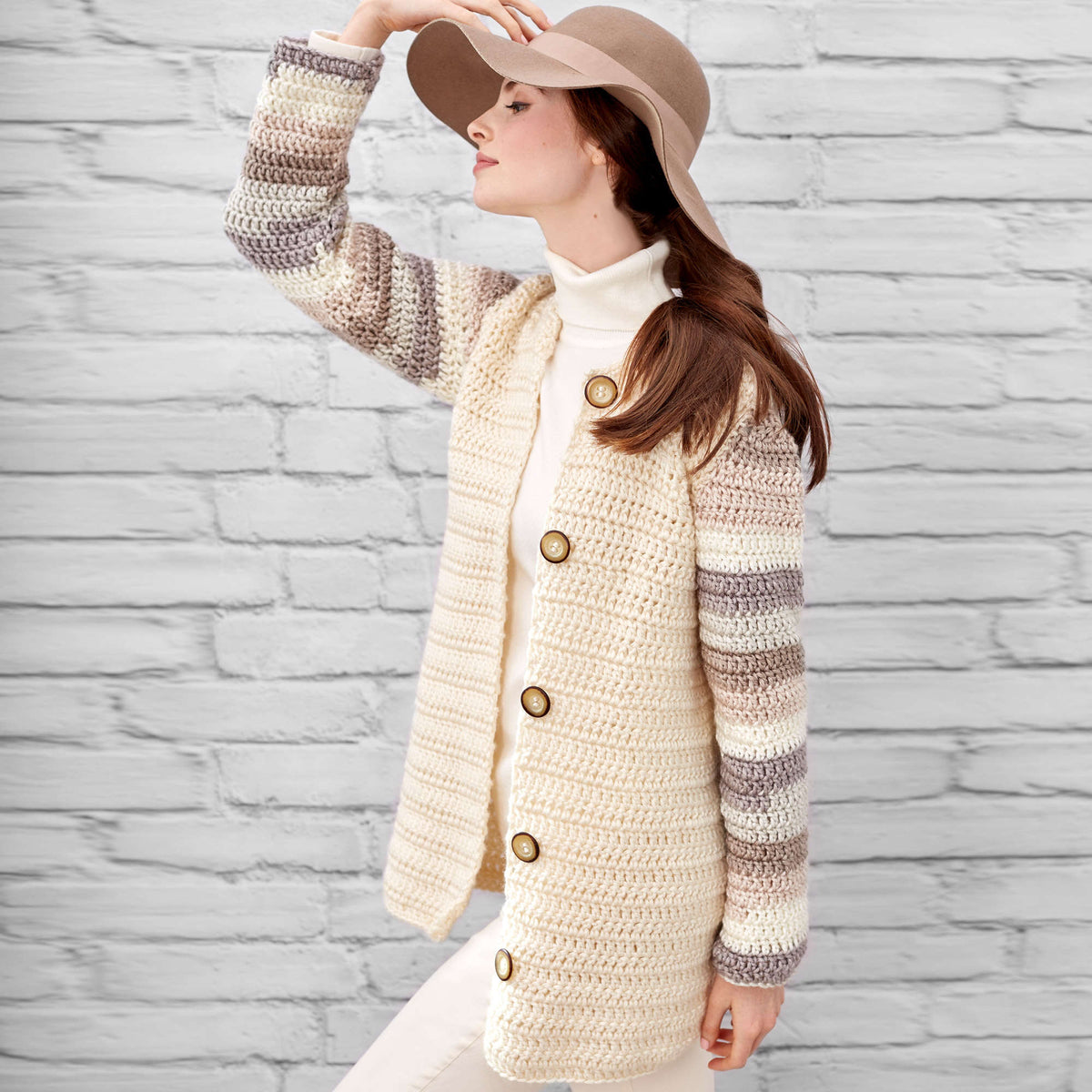 Crochet Cardigan made in Red Heart Soft Essentials Yarn