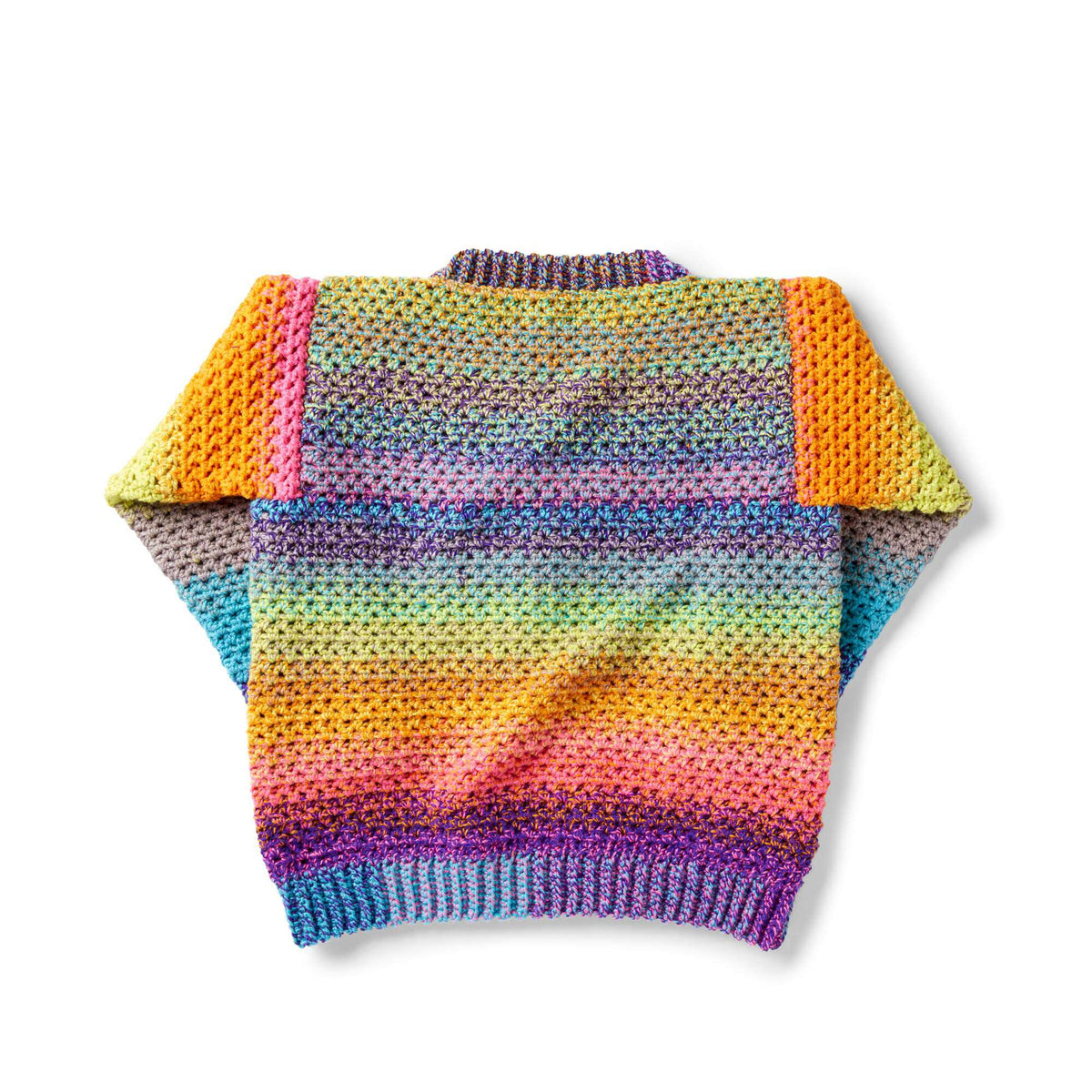 Crochet Sweater made in Red Heart Roll With It Tweed yarn