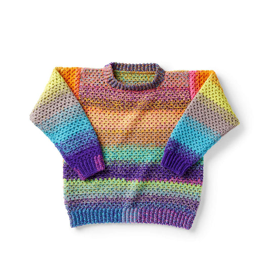 Crochet Sweater made in Red Heart Roll With It Tweed yarn