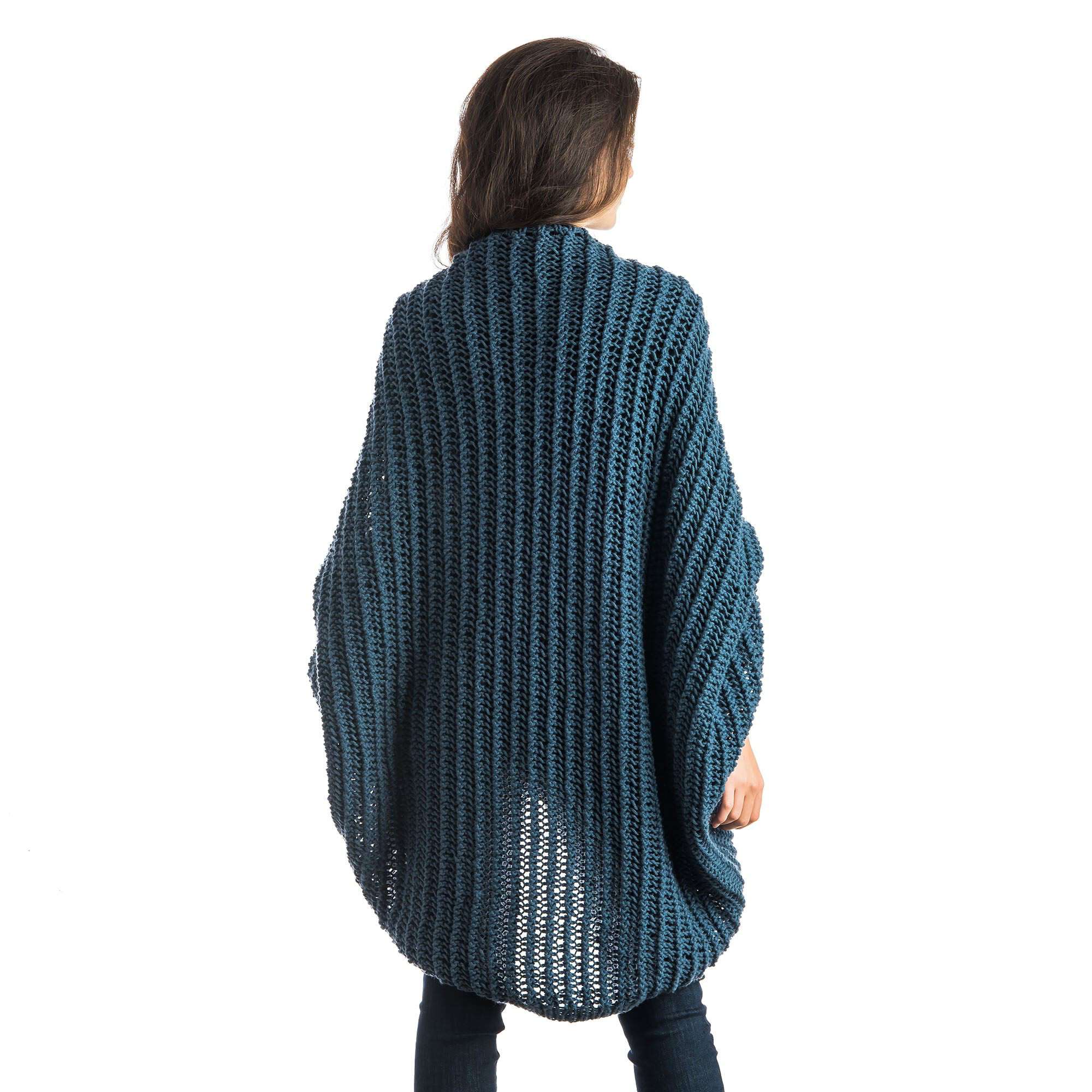 Free Beginner Red Heart Comfy Easy Eyelet Stitch Cocoon Knitting