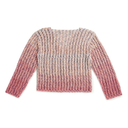 Red Heart Eyelet Stitch Crochet Cardigan XS/S