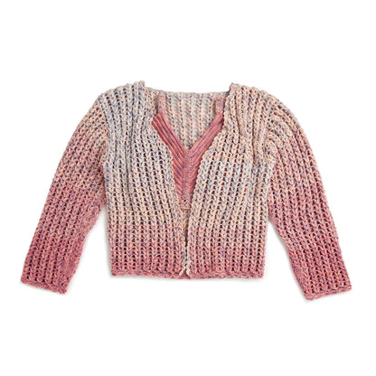 Red Heart Eyelet Stitch Crochet Cardigan XS/S