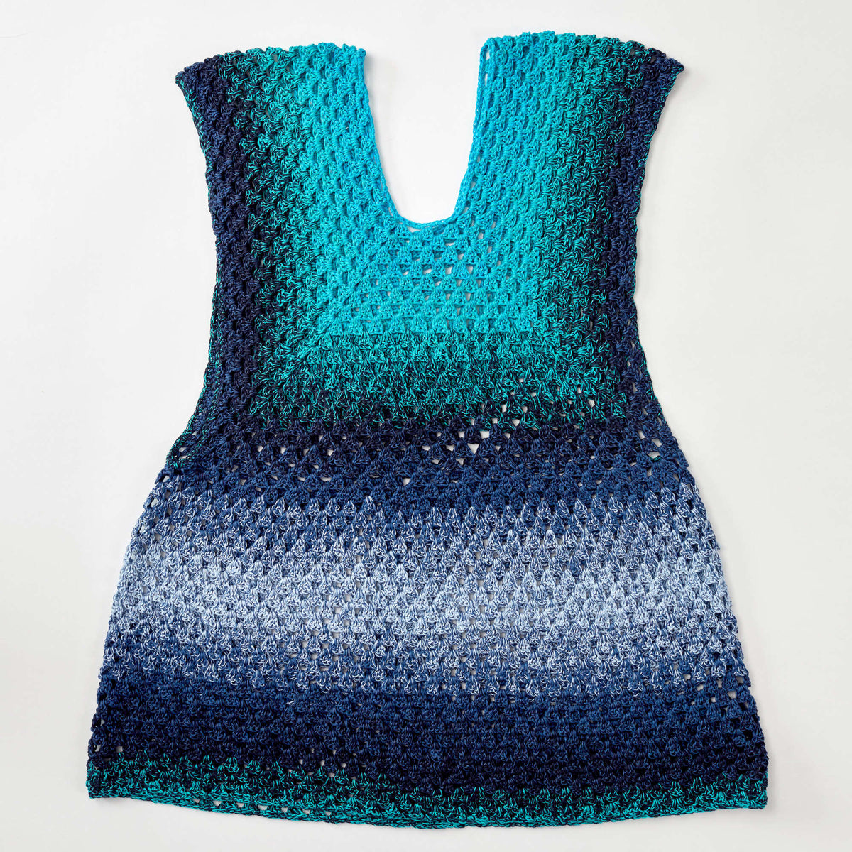 Crochet Tunic made in Red Heart It's a Wrap Rainbow Yarn