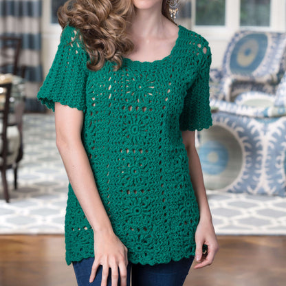 Red Heart Crochet Tammy's Tunic Crochet Tunic made in Red Heart Shimmer Yarn