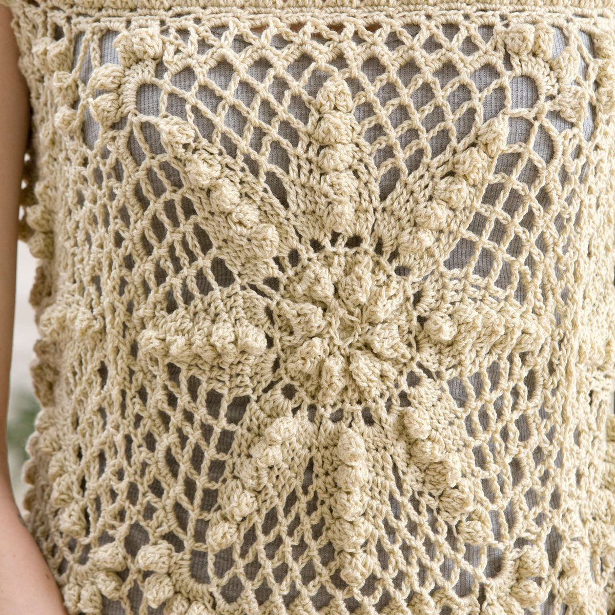 Crochet Tunic made in Red Heart Luster Sheen Yarn