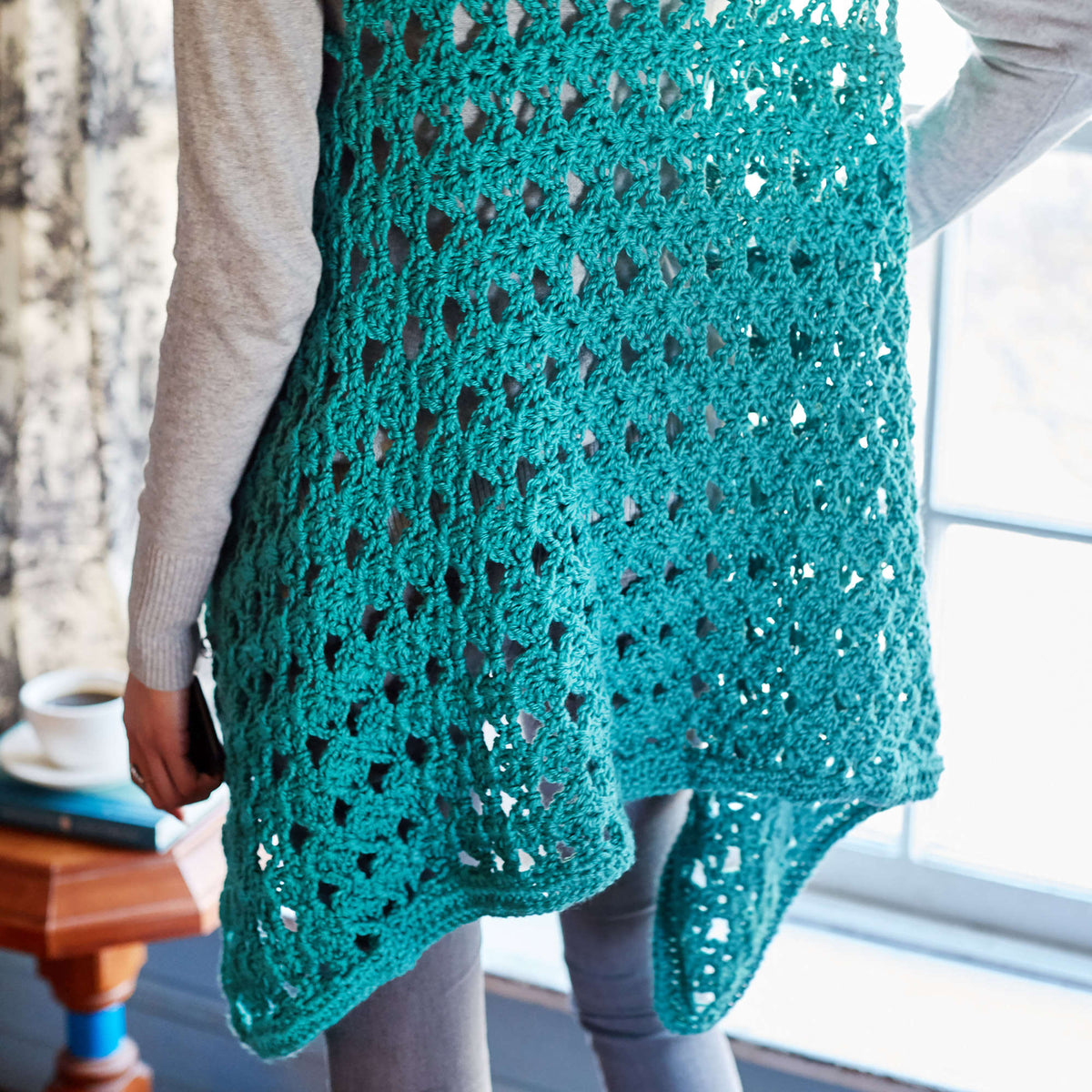 Crochet Vest made in Red Heart Soft Yarn