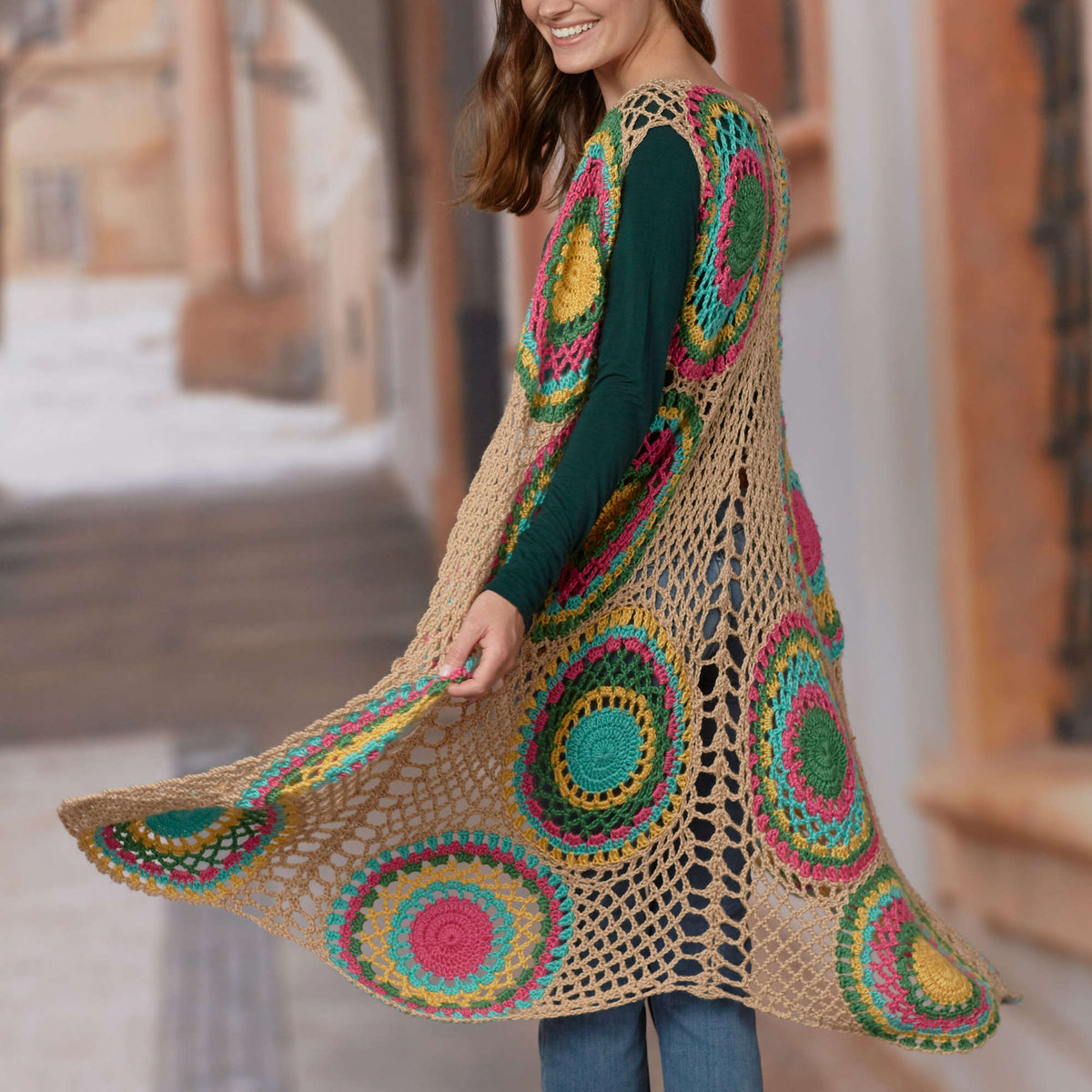 Crochet Vest made in Red Heart Fashion Soft Yarn