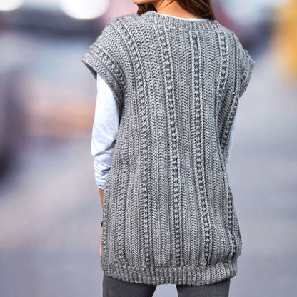 Red Heart Crochet Deep Vee Vest Crochet Vest made in Red Heart Soft Yarn