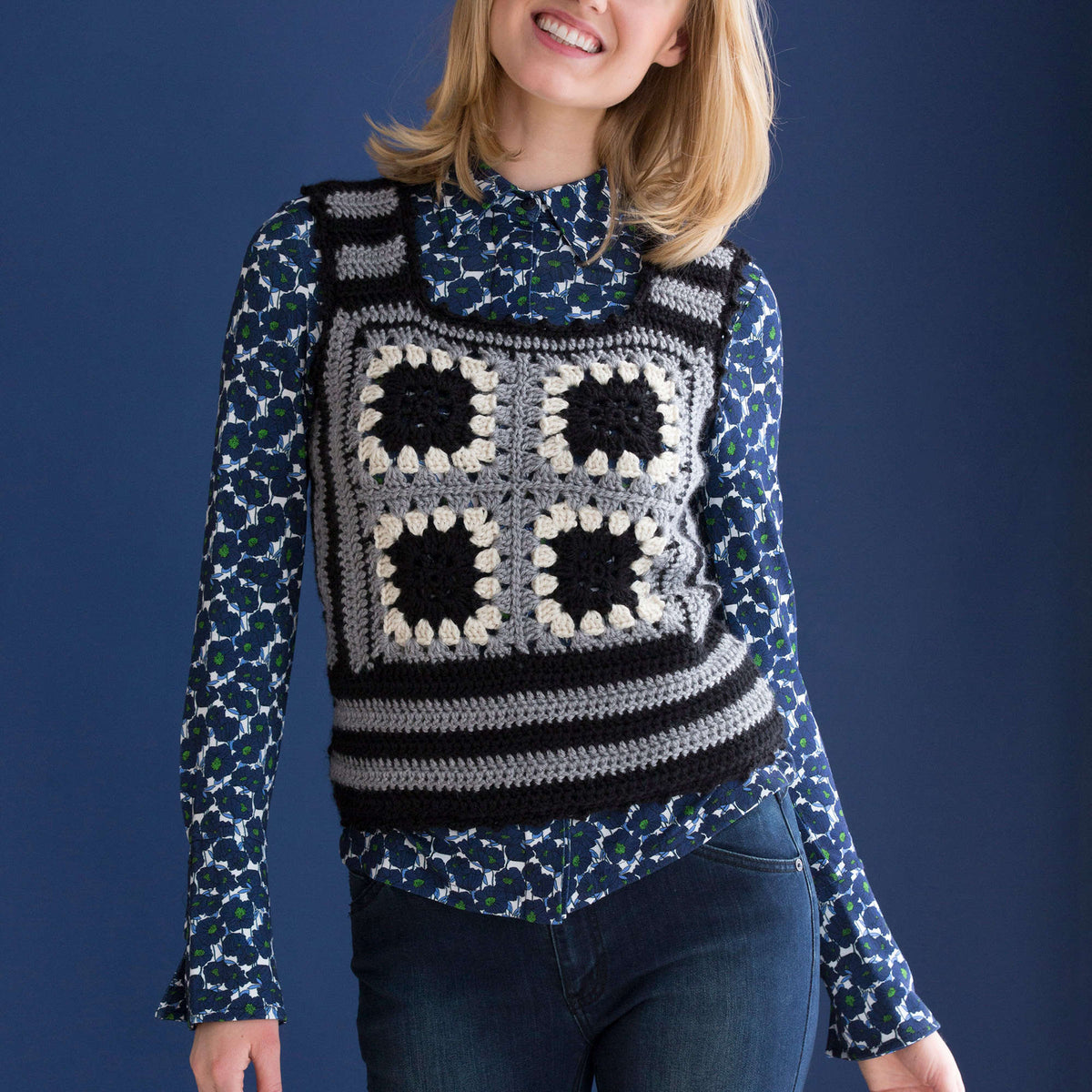 Crochet Vest made in Red Heart Soft Yarn