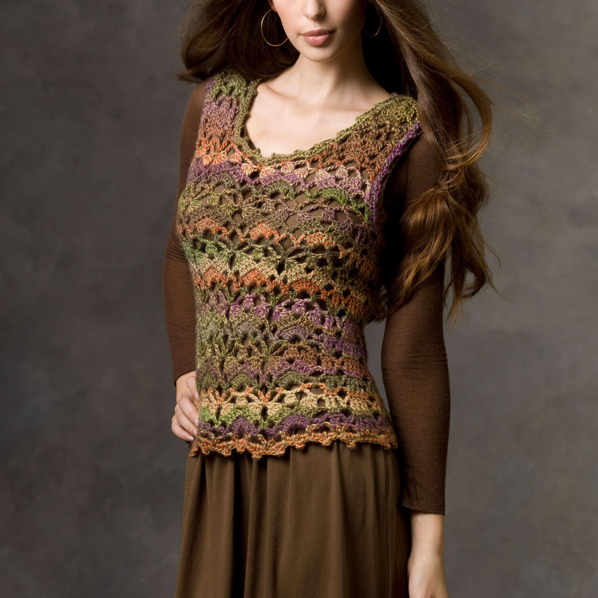 Crochet Vest made in Red Heart Boutique Yarn