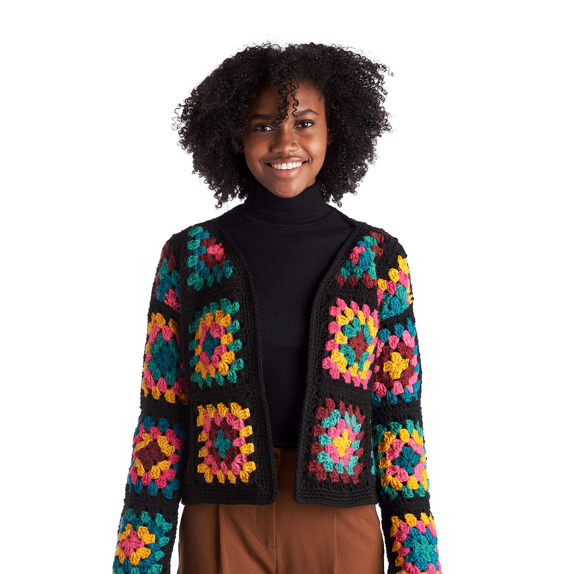Free Red Heart Granny Square Jacket Pattern