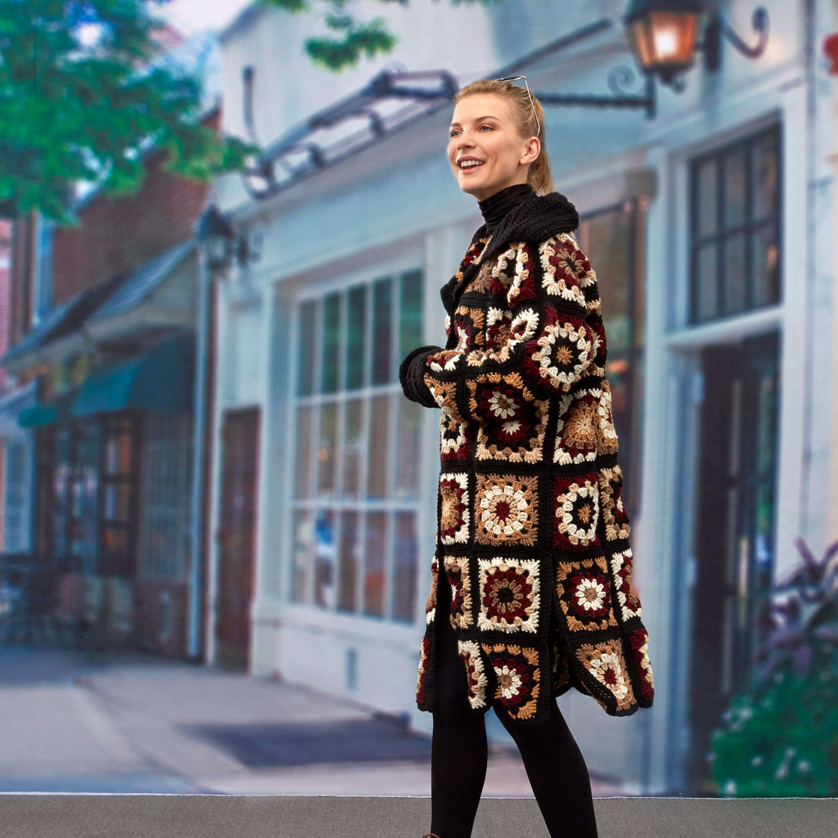 Crochet Coatigan made in Red Heart Super Saver Yarn