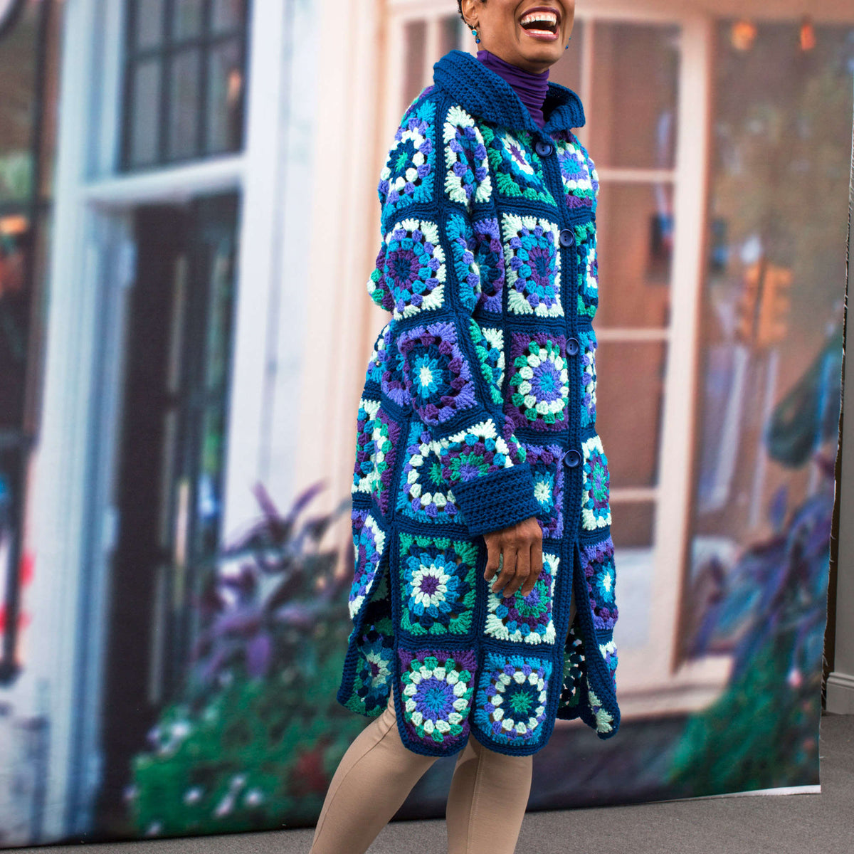 Crochet Coatigan made in Red Heart With Love Yarn